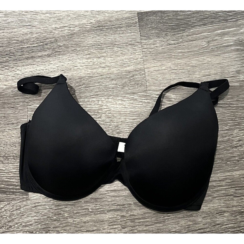 Victoria’s Secret PINK Wear Everywhere Push Up Bra 34DD Black Smooth Plunge